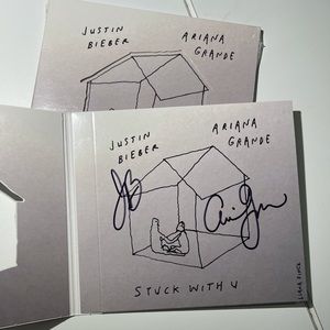 Stuck With U Ariana Grande Justin Bieber Signed CD